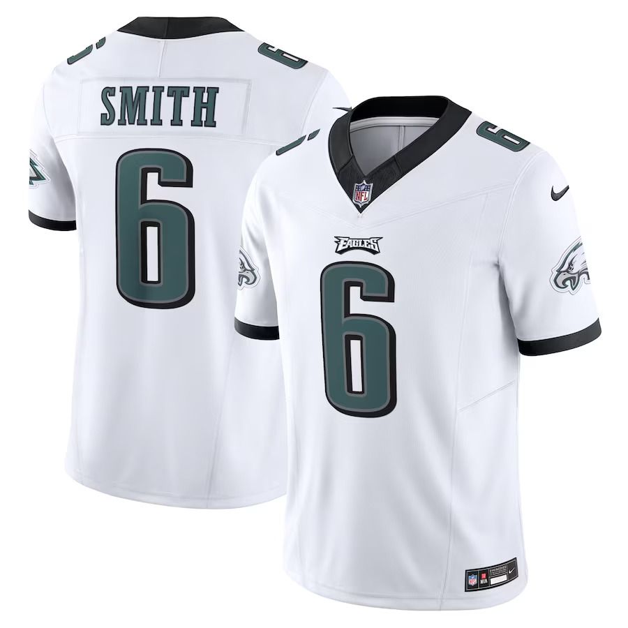 Men Philadelphia Eagles 6 DeVonta Smith Nike White Vapor F.U.S.E. Limited NFL Jersey